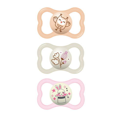 MAM Air Day & Night Pacifiers (3 pack), MAM Sensitive Skin Pacifier 6+ Months, Glow in the Dark Pacifier, Best Pacifier for Breastfed Babies, Baby Girl Pacifiers