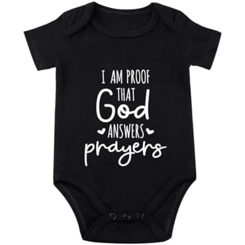 Amazon.com: I Am Proof That God Answers Prayers Baby Bodysuit Baby Religious Bodysuit Blessing Babies Clothing 6M: Clothing, Shoes & Jewelry