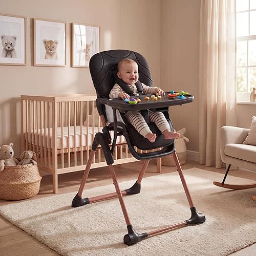Portable & Foldable 3-in-1 High Chair for Baby, Adjustable Feeding Chair with Double Removable Trays, Compact Travel High Chair, Convertible Toddler Chair for 6-36 Months