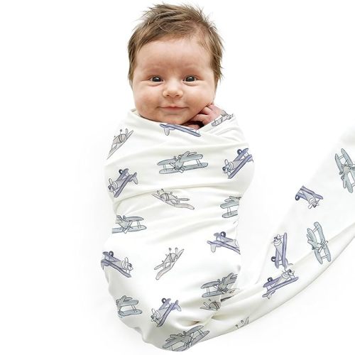Caden Lane Baby Swaddle & Receiving Blanket, Soft, Breathable & Temperature-Regulating Bamboo Viscose Fabric for Swaddling Newborns, Gender Neutral Infant Blanket for Boys & Girls, First Class