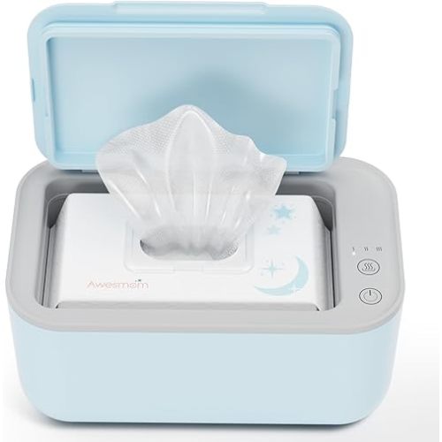 Wipe Warmer for Babies, Adult, Adjustable Temperature, Silent Heating, Large Wipe Holder with Constant Warmth –Blue