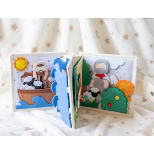Christian Quiet Book, Baby Soft Book, Felt Bible Story Book, Montessori Busy Book, Handmade Sensory Book, Baby Shower Gift for Boys & Girls