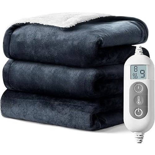 Heated Blanket,Soft Flannel Heated Throw Blanket,Fast Heating Electric Throw Blanket with 8 Heating Levels,9 Hours Auto Shut Off,Home Sleep Electric Blanket Throw, A Thoughtful Gift for Elders