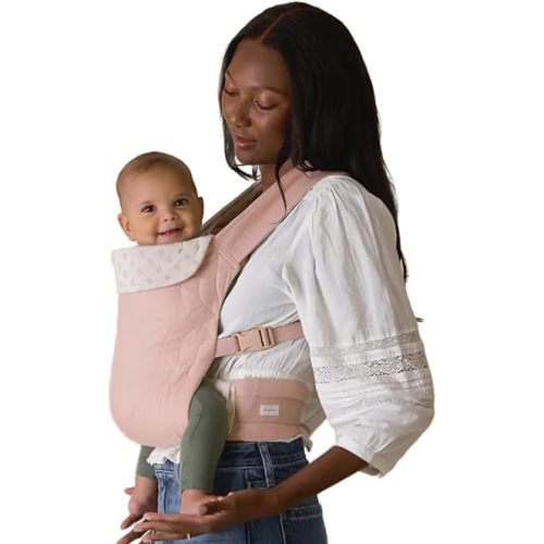 Solly Baby Buckle Carrier, Buttery Soft Baby Carrier Infant to Toddler 10-45 Lbs., Ergonomic Design, Lightweight & Breathable Linen, Front & Back Carry, Baby Carrying Essential, Blush Floret