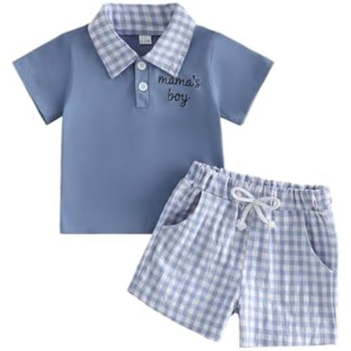 Fernvia Toddler Baby Boy Clothes Short Sleeve Embroidery Letters Shirt with Camouflage Shorts Infant 2Pcs Set Summer Outfits