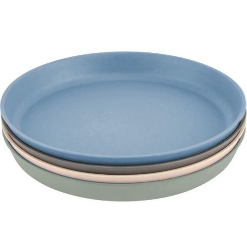 WeeSprout Bamboo Plates, Kid-Sized, Bamboo Plates for Kids - Without Lids, Set of 4 (Blue, Green, Gray, & Beige)