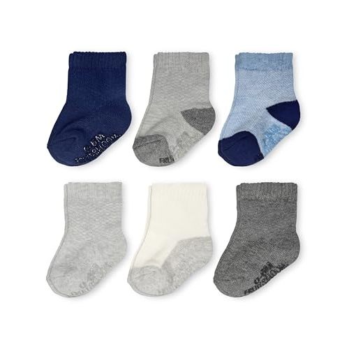 Fruit of the Loom All Weather Baby & Toddler Socks - Cotton Crew Socks with Grips for Boys, Girls and Unisex