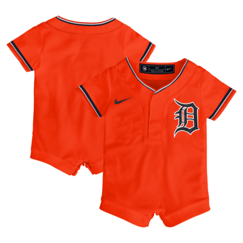 Newborn Detroit Tigers Nike Orange Alternate Replica Romper Jersey