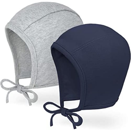 Happy Tree 2 Pack Baby Hat Bonnet Ultra Soft 100% Cotton Infant Toddler Beanie Pilot Caps 3m 6m 12m 24m