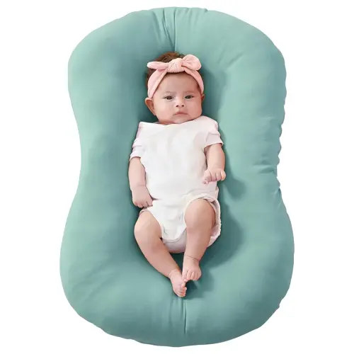 FUNUPUP Rayon Derived from Bamboo Baby Lounger Cover Compatible with Snuggle Me Lounger, Infant Lounger Pillow Cover for Newborn, Removable Elastic Newborn Lounger Cover,Cover Only, Green