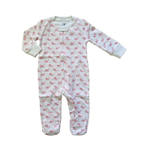 Pink Whales + Waves Baby Zip Romper – peachtreenantucket