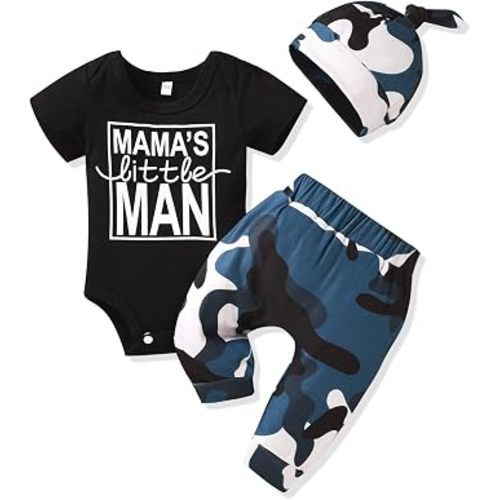 HIHA Preemie Newborn Infant Baby Boys Girls I Am New Here Bodysuit Pant Hat for Unisex Outfits