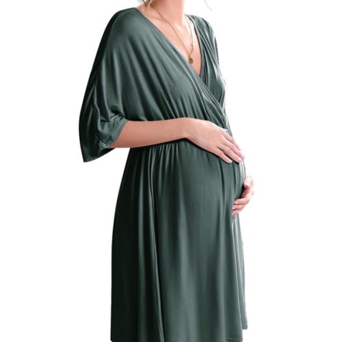 Ekouaer 3 in 1 Labor/Delivery/Hospital Gown Maternity Dress Nursing Nightgown Sleepwear for Breastfeeding