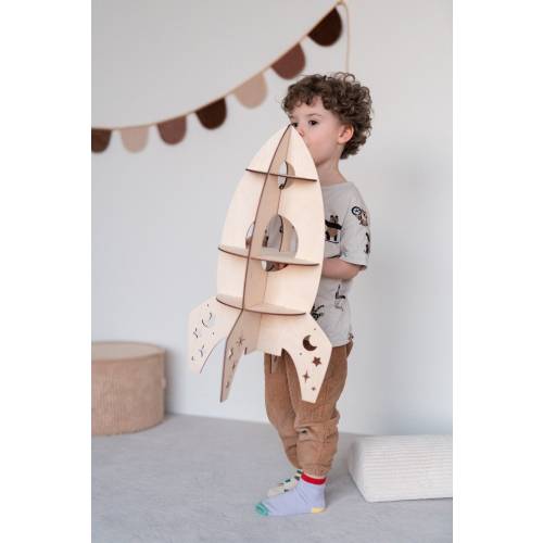 Wooden Rocket Shelf, cosmo decoration