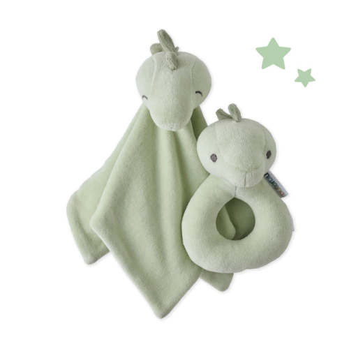 SNUGGLE + SHAKE - Baby Lovey Security Blanket Toy and Rattle Set