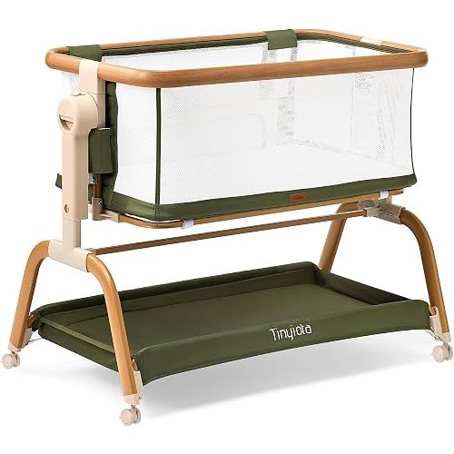 Tinyiota 3 in 1 Baby Bassinet,Rocking Bedside Crib Sleeper for Newborns