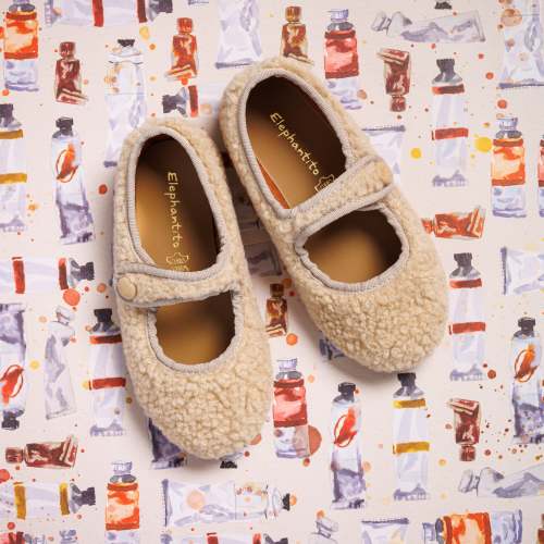 Shearling Mary Jane Beige - Size 25