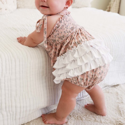 Weslie's Wildflower Smocked Bubble Romper