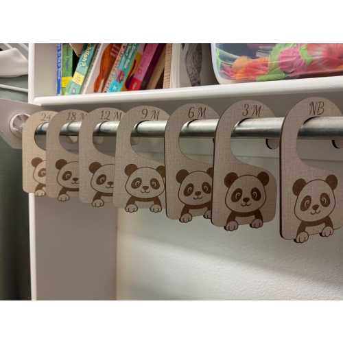 Panda Nursery Closet Dividers: Newborn to 24 Months, Set of 7