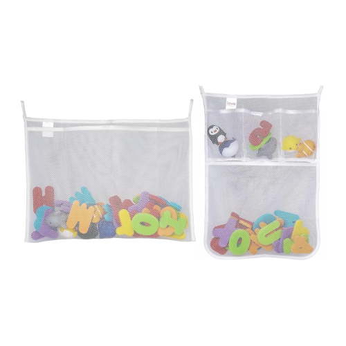 Lilly’s Love Bath Toy Holder, Hanging Bathtub Net w/ Suction & Adhesive Hooks, Small & Medium 2 Pack