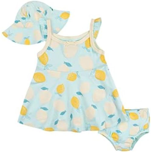 Gerber baby-girls 3-piece Sundress, Diaper Cover and Hat Set