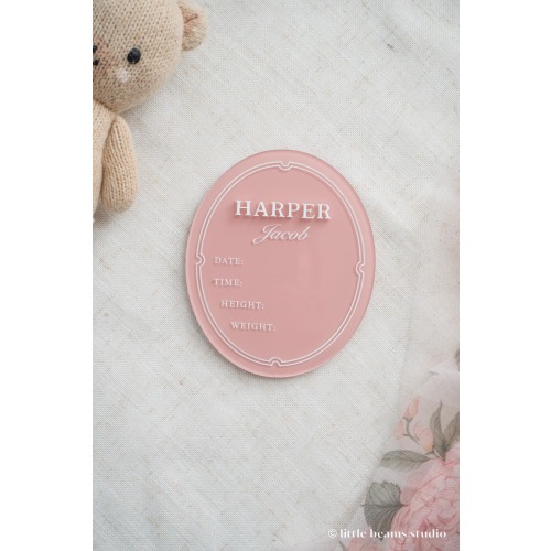 Classic Acrylic Birth Stat Sign|Monthly Milestone Markers| Baby Name Sign|Baby Name Announcement|Newborn Name Acrylic Sign| Baby Shower Gift