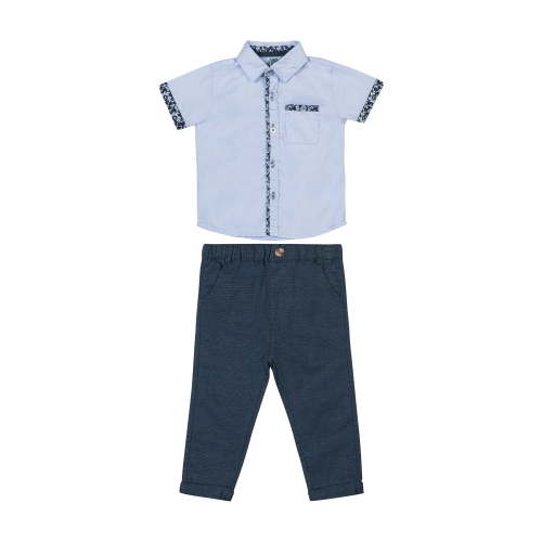 Little Lad Infant Boys' Short Sleeve Shirt and Pant, 2-Piece Set, Sizes 12M-24M