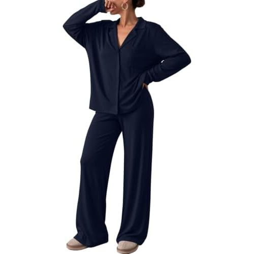 Trendy Queen Women Pajamas Set Sleepwear Fall 2 Piece Soft Lounge Pjs
