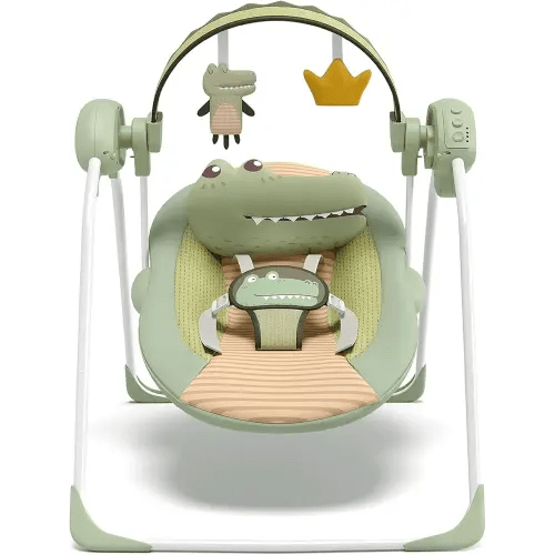 Baby Swings for Infants, Portable Baby Swing with Adaptable Speed, Music and Timer, Infant Swing for Babies 0-9 Months 6-20 lbs, Indoor/Outdoor Use