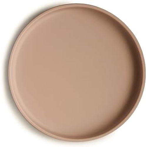 mushie Classic Silicone Suction Plate | BPA-Free Non-Slip Design (Natural)