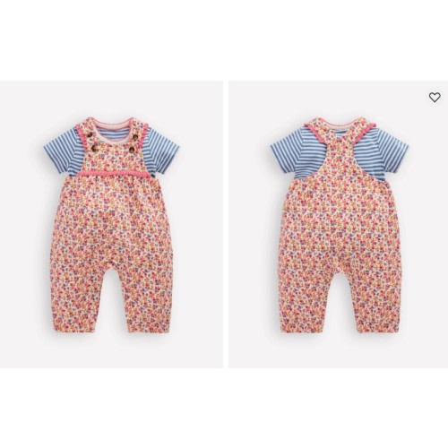 Short Sleeve Jersey Overalls - Pink Ditsy Floral
