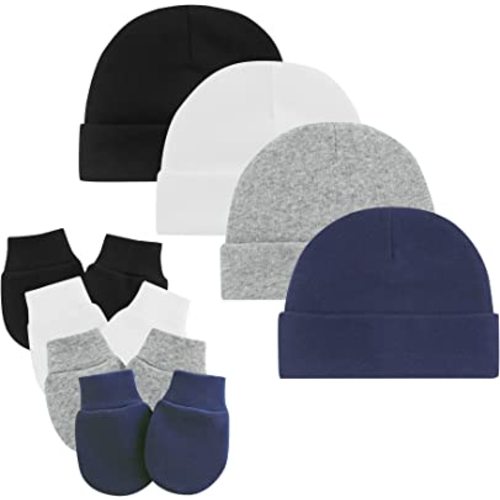 Zando Baby Hats and Mittens Newborn Hospital Hat Essentials Warm Knit Beanie Safety Anti-Scratch for Boys Girls 0-6M