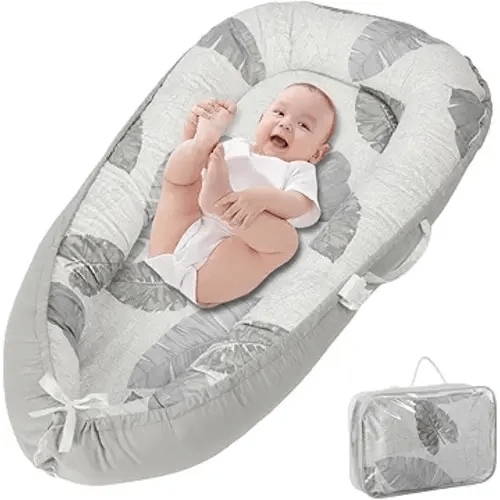 Baby Lounger, Portable Infant Support Pad for Newborn to 24 Months, Lightweight Baby Essential with Breathable Cotton for Tummy Time and Daily Care