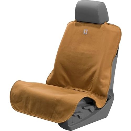 Carhartt Quick-Fit Nylon Duck Seat Protector, Durable Pet Seat Cover, Bucket Seat & Bench Seat Throws, Bucket Seat Throw (Carhartt Brown)
