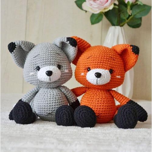 Fox personalized stuffed animal for baby crochet woodland theme baby shower nursery decor pregnancy announcement for best friend