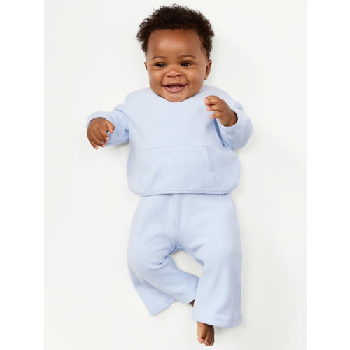 Long-Sleeve Waffle-Knit Pocket Sweatshirt for Baby
