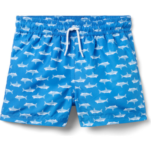 Recycled Shark Swim Trunk, Blue - Janie and Jack | Maisonette