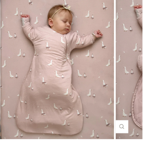 Tutu Goose Blush Pink Long Sleeve Transitional Swaddle Sack | günamüna