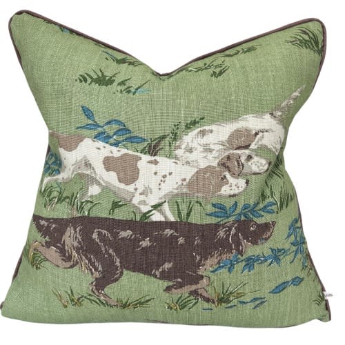 Schumacher Luxury Designer Pointers Green Cushion Pillow Cover