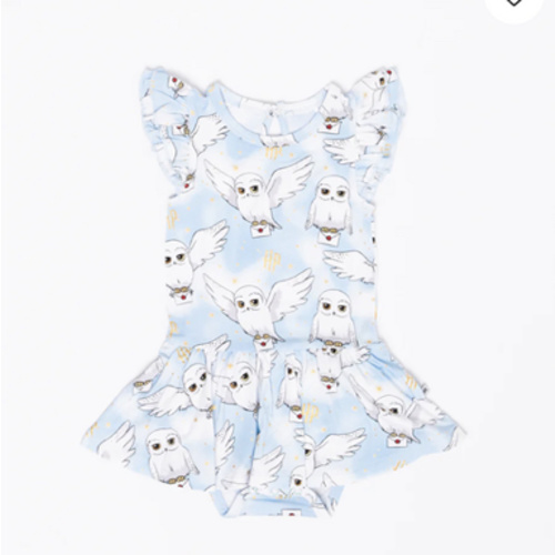 Harry Potter™ Hedwig's Sky Mail Cap Sleeve Ruffle Dress