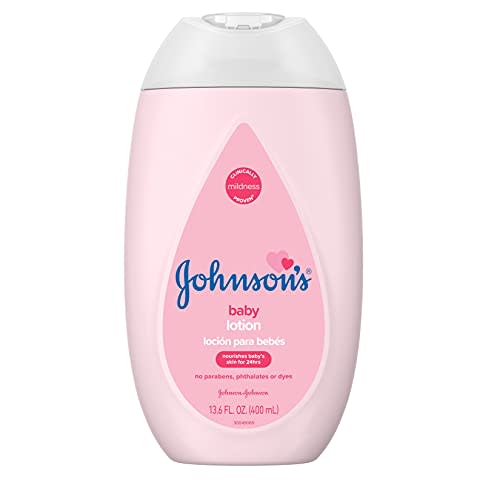 Johnson's Moisturizing Pink Baby Lotion with Coconut Oil, Gentle, Nourishing Baby Body Lotion, Hypoallergenic, Paraben-Free, Dye-Free, Phthalate-Free, 13.6 fl. oz