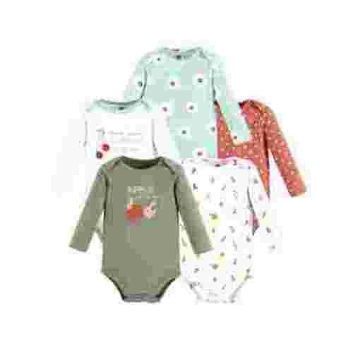 Hudson Baby Cotton Long-Sleeve Bodysuits, 5-Pack, Newborn- 24 Months