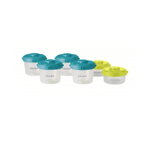 Beaba Set of 6 Baby Food Clip Containers, Neon