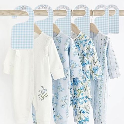 Blue Gingham Baby Closet Dividers - Blue Gingham Baby Shower,Boy/Girl Closet Organizer with,Newborn to 24 Months for Home Nursery (Dividers3)