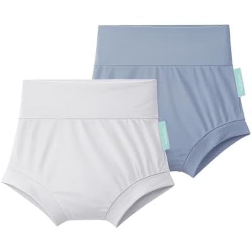 Baby Bloomers Bummies, Soft Bamboo Viscose High Waist Belly Shorts & Diaper Cover for Infant Toddler Girls Boys, 2-Pack