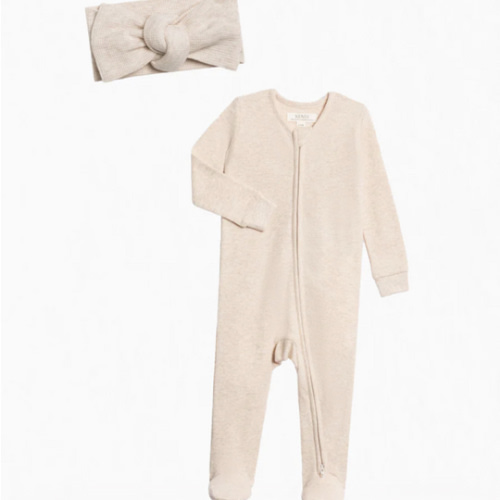 Winter Waffle Sleeper and Bow Set