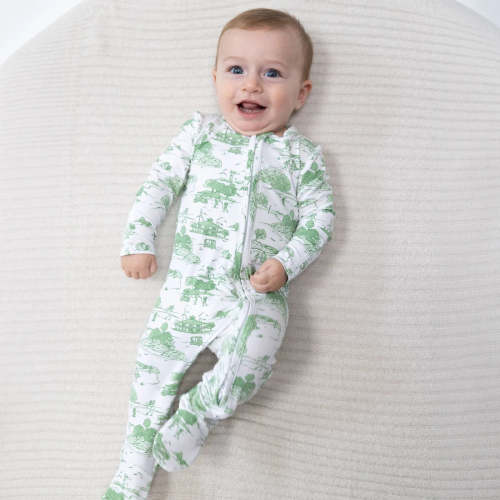 Angel Dear - Golf Toile Green 2 Way Zipper Footie