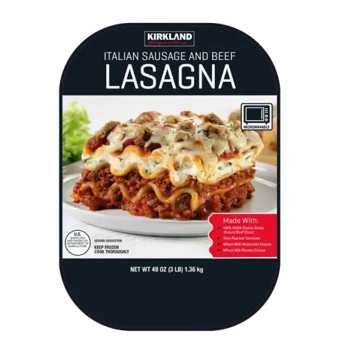Kirkland Signature Italian Sausage and Beef Lasagna, 3 lbs, 2-count | Costco
