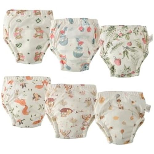 GZMM Baby Training Underpants,Soft Cotton Absorbent Potty Training Underwear For Baby Boys And Girls 6 Pack