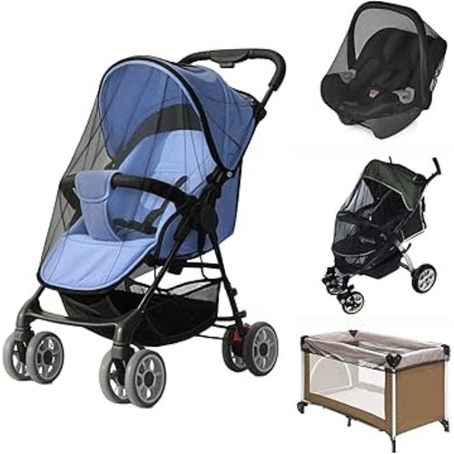 South to East Mosquito Net for Stroller, Baby Bug Netting with Storage Bag, Breathable & Portable Mosquito Nets for Strollers, Car Seat, Bassinet, Cradle, Playard, Travel Mini Crib (Black)